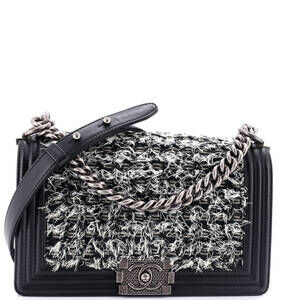 Chanel Boy Flap Bag Braided Tweed Old #182039C31B